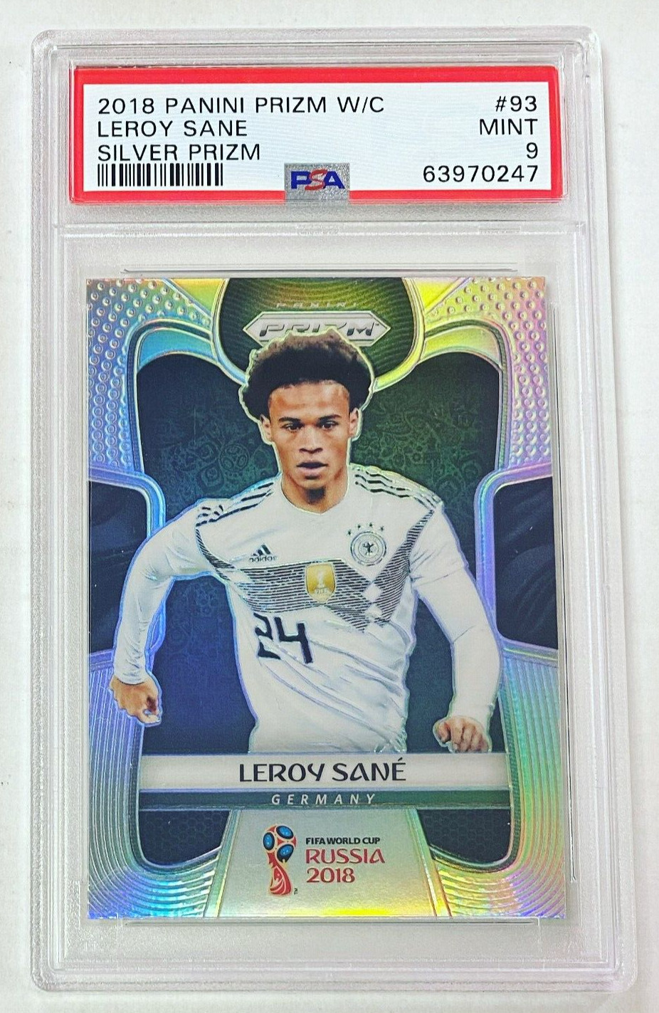 2018 Panini Prizm World Cup Leroy Sane Silver PSA 9 #93 Germany Soccer