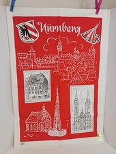 Vtg HALBLEINEN Halb Leinen Nurnberg LINEN COTTON 19.5" x 28.5" Germany NOS