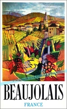 Beaujolais France 1960 Vintage Poster Print Retro Style French Travel Advert