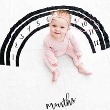 NEW Packaged Baby Milestone Blanket Batzkids Rainbow Bamboo Cotton 47" x 47"