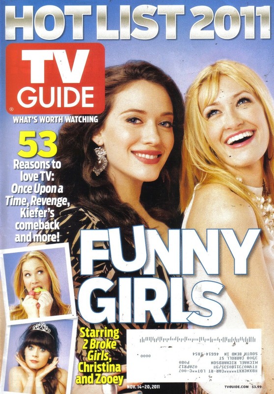 TV GUIDE MAGAZINE 11-14-11 2 BROKE GIRLS, BETH BEHRS, KAT DENNINGS