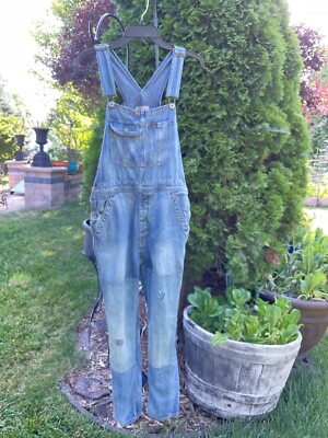 Polo Ralph Lauren Patchwork Overalls Size S Distressed Vintage