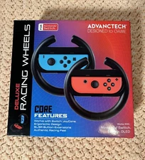 Advanctech Steering Wheels Grip for Nintendo Switch Joy-Con Controllers Set of 2