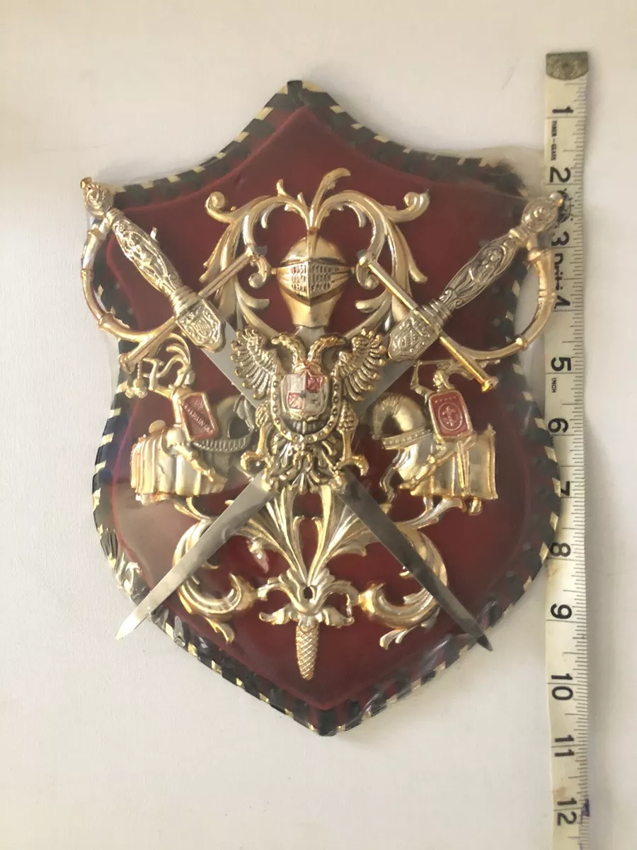 Antique Spanish Wall Crest with Crossed Sword Display