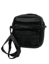 Borsa a tracolla nera in simil pelle uomo donna borsello vintage 20*23*10