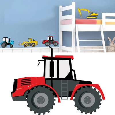 ESKVINYL Tractor and Digger Nursery Wall Stickers Graphics - Boys Farming Truck Decal #19