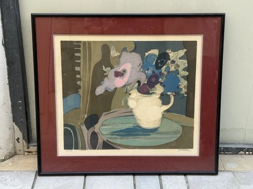 Alfred Defossez Original Lithograph Painting Still Life Artist’s Proof