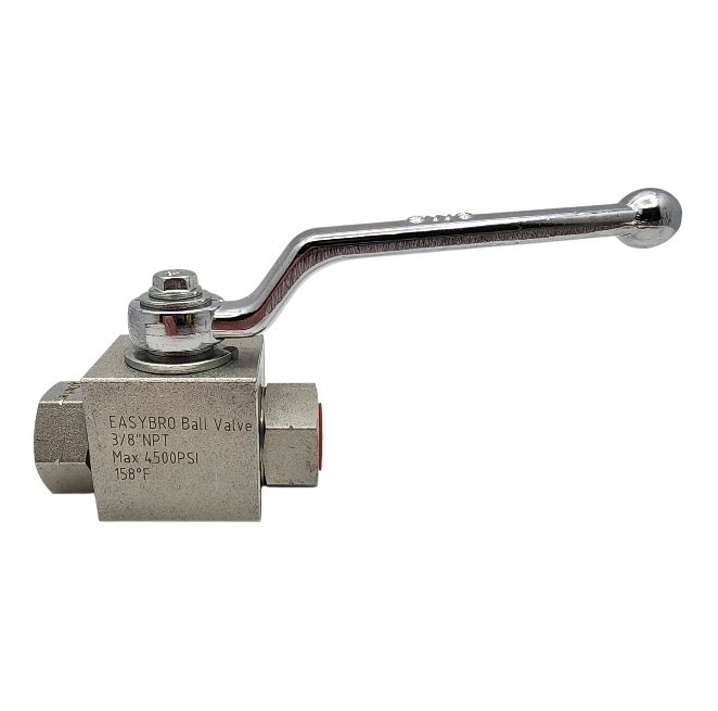 EASYBRO 3/8" NPT High Pressure Ball Valve 4500 PSI Stainless Hydraulic Shutoff