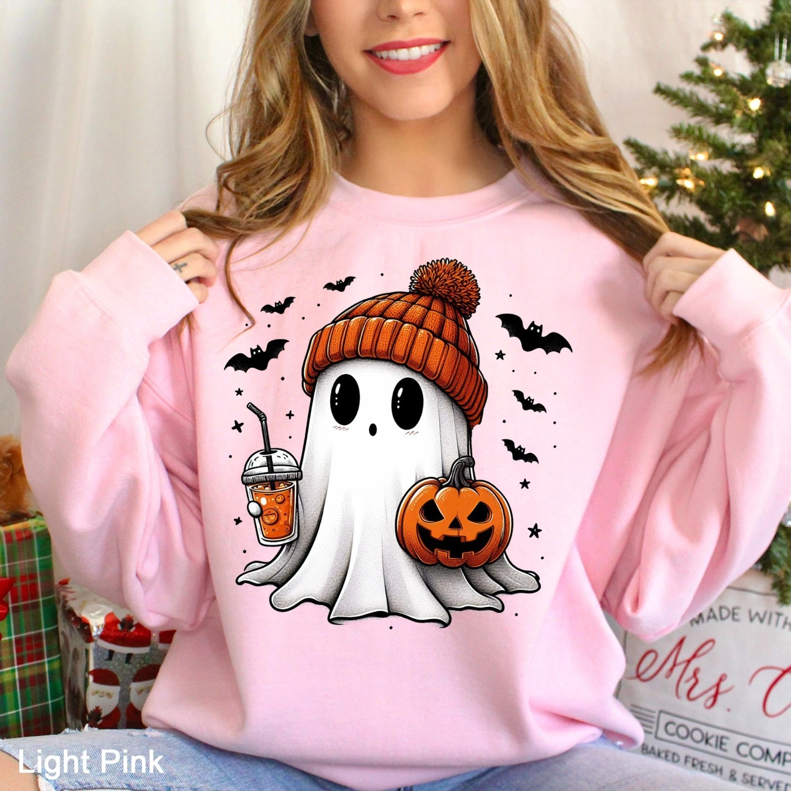Cute Ghost Halloween Sweatshirt for Fall, Spooky Ghost Pullover