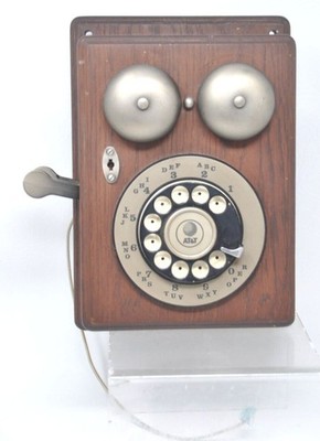 Vintage Western Electric AT&T Rotary Tone Wall Phone BODY ONLY Wooden