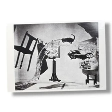Dali Atomicus Postcard 1948 Philippe Halsman Surrealist Photo Cats Water Chair