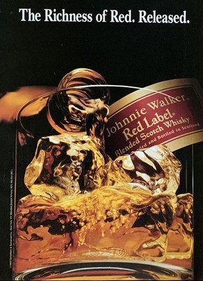 1993 JOHNNIE WALKER Red Label The Richness of Red Released Original PRINT AD