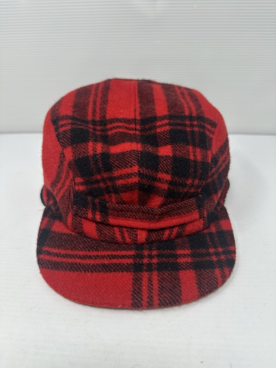 Ralph Lauren 赤黒チェック キャスケット サイズL/G（61㎝） Polo Ralph Lauren Plaid Hunting Sportsmen Ear Flaps Wool Size S/M