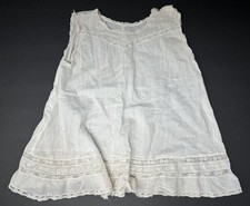 Vintage Toddlers Girls or Dolls White Petticoat Slip with Lace Trim Inserts 15"