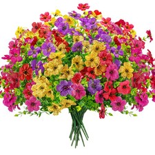 12 Bundles Artificial Flowers for Outdoors Fake Flowers Plants Spring Decoration