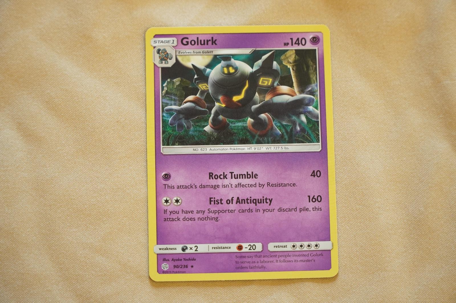 Golurk 90/236 Rare Cosmic Eclipse Pokemon Lightly Played