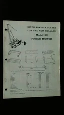 New Holland Model 120 Power Mower Hitch Adapter Plates Equipment Manual