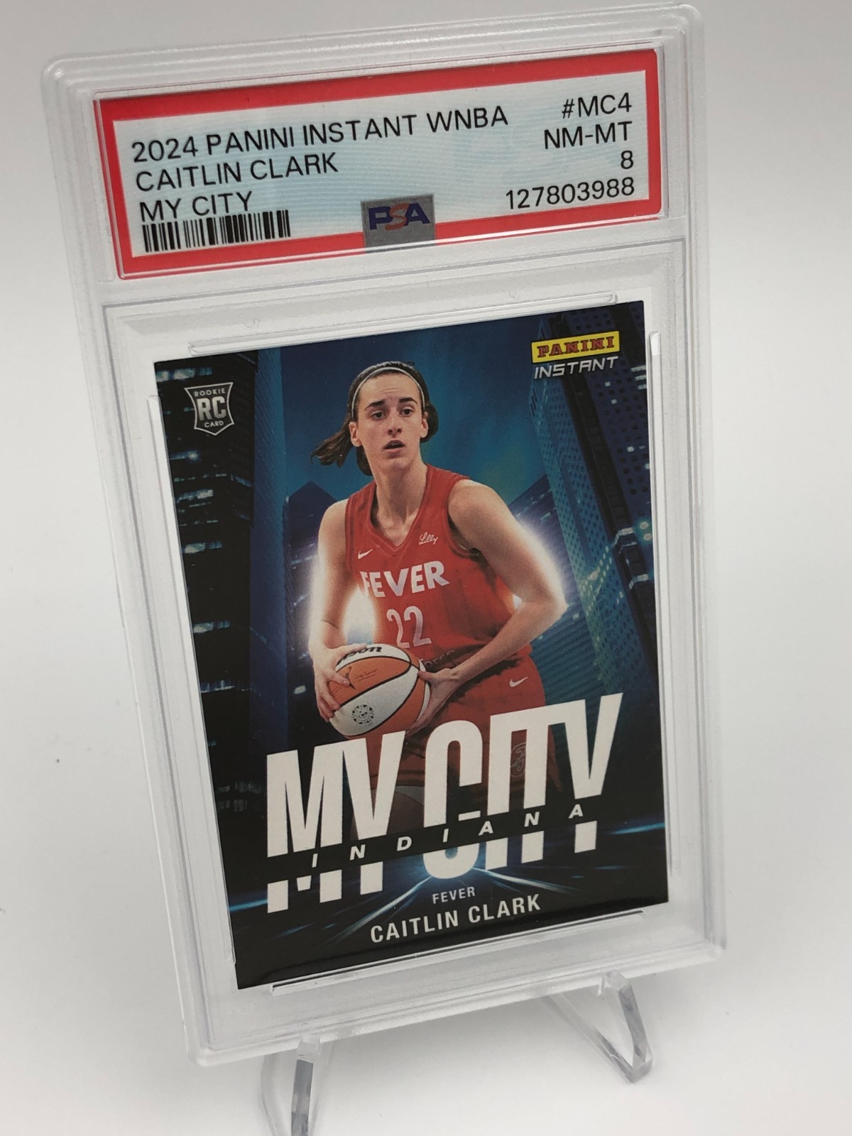 CAITLIN CLARK Trading Card 2024 PANINI INSTANT WNBA Insert MY CITY graded PSA 8 view 5