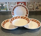 NORITAKE Progression SOUTHERN GLOW China Soup/Cereal BOWLS Red/Brown Flower XLNT — photo 1