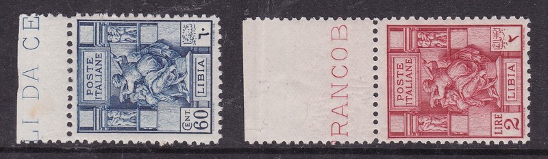 LIBYA ^^1924 RARER  CLASSICS  YT#42B, 43B  MNH  (perf 11) $165.00 @dco317libia