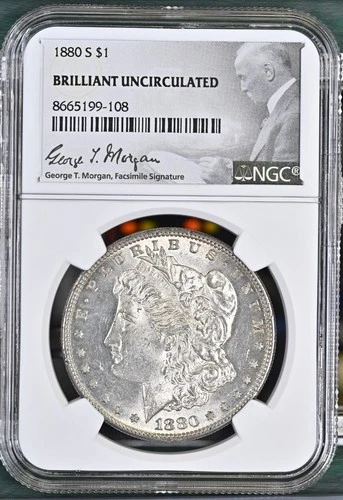 1880 San Francisco Morgan 90% Silver Dollar - NGC Brilliant Uncirculated