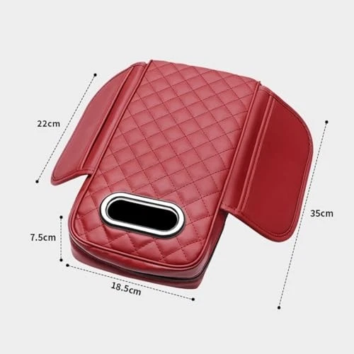 Center Console Armrest Cover for Volvo XC60 2009-2015, Black Leather with Tissue - Image 2 of 4