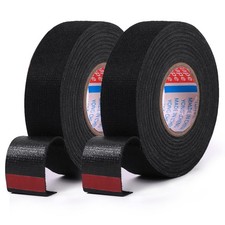 2 Rolls Wire Loom Harness Tape, Speaker Wiring Harness Cloth Tape Black Adhesive