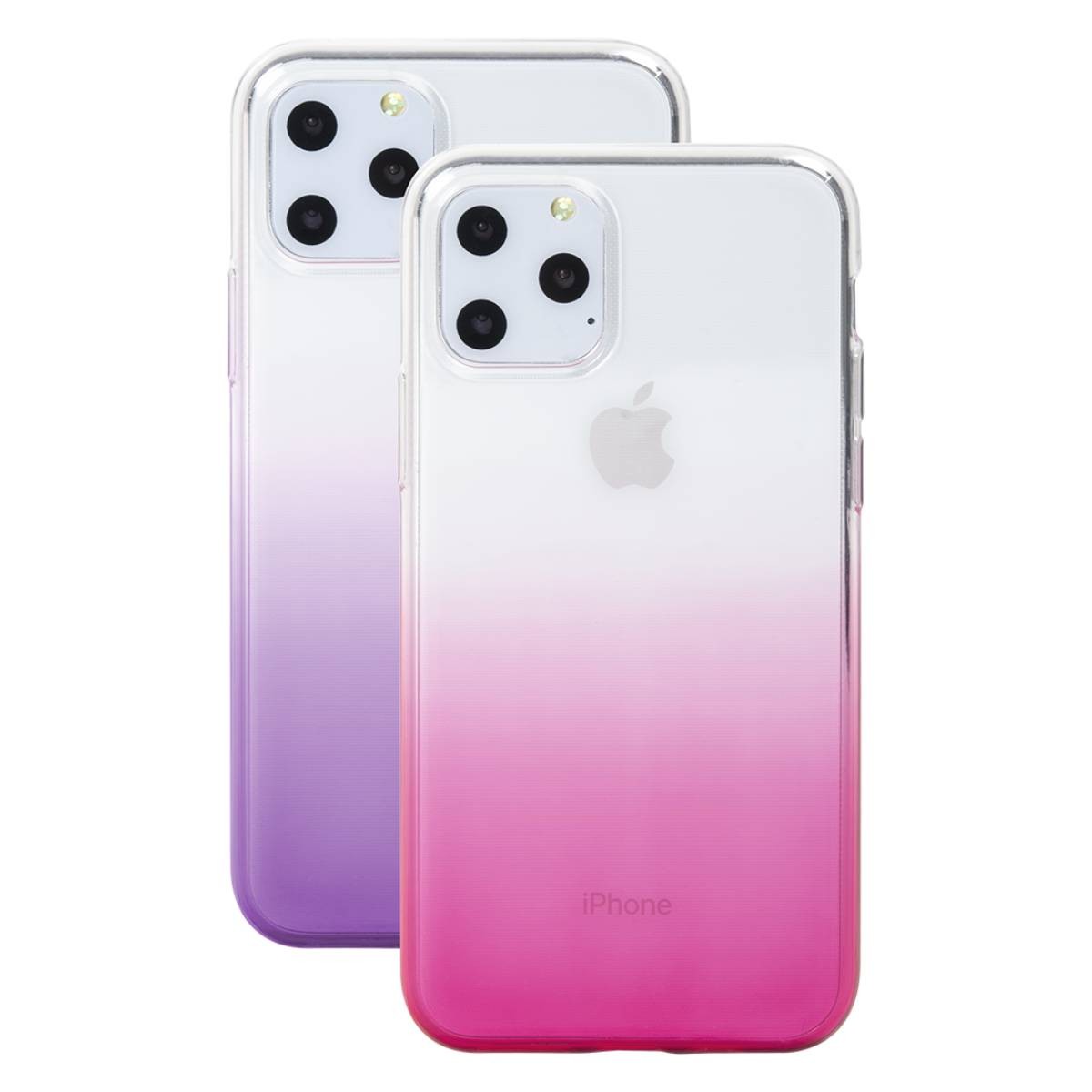 Coque iPhone 11 Pro dégradé rose lot de 2 anti-rayure et anti-jaunissement
