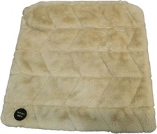 Image of Double Sided Faux Fur Cushion Cover Light Beige Quilted New With Tags Set Of ...