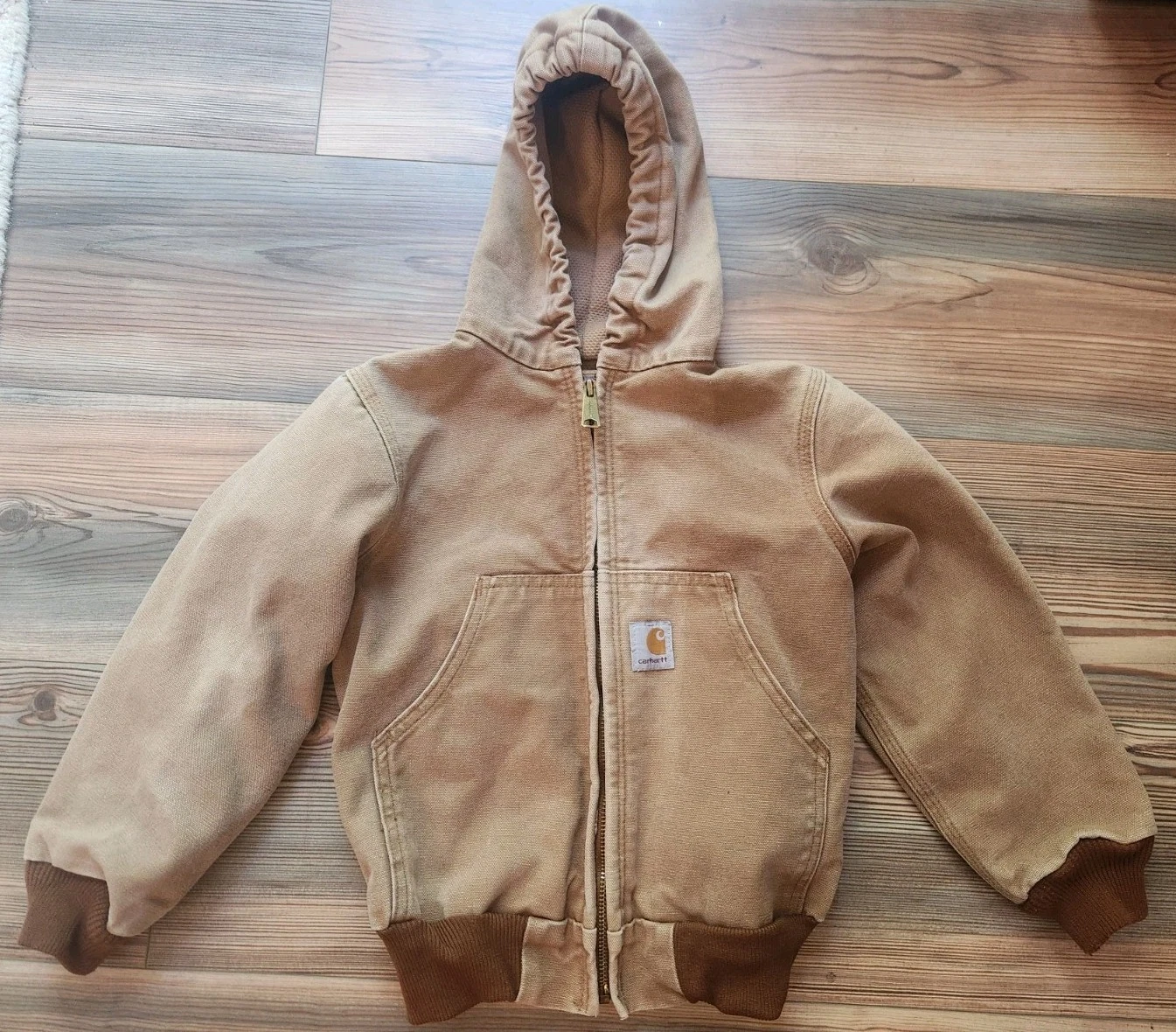 Carhartt Jacket R14806 Size Youth Small S Duck Brown Vintage Y05 BRN Boys Kids