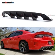 Matte Black Rear Bumper Diffuser Lip PP Valance For 2015-2023 Dodge Charger SRT
