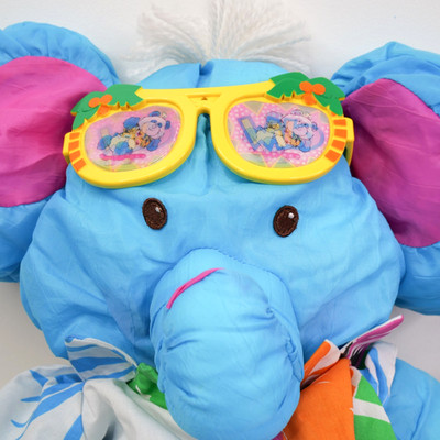 Vtg 1987 Fisher Price The Wild Puffalump  Blue Elephant  W/ Sunglasses Hawaii