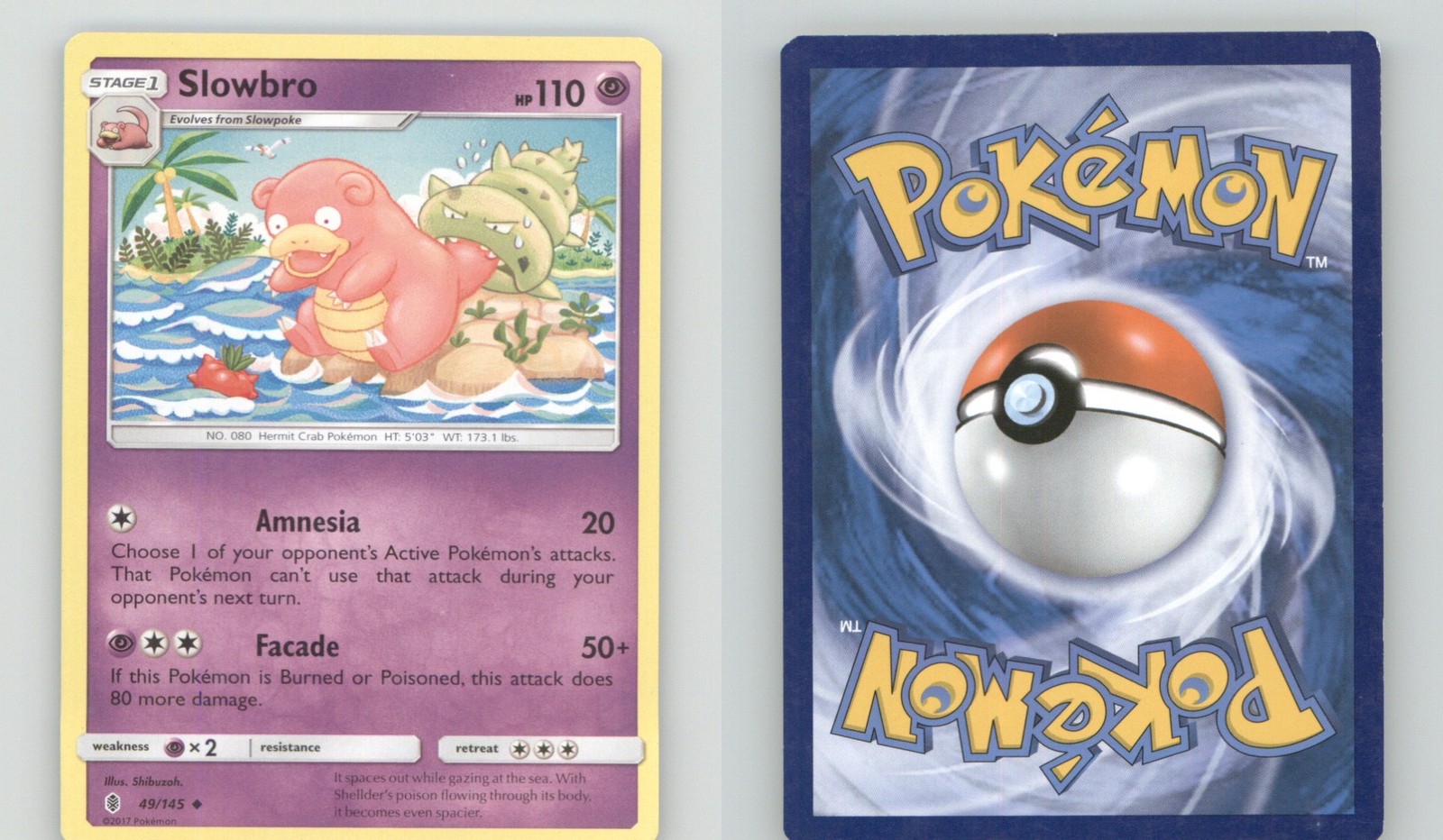 SLOWBRO 49/145 UNCOMMON GUARDIANS RISING POKEMON LIGHTLY PLAYED