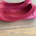 Tory Burch Ballet Flats Pinkish Red Leather, Slip One With Gold Logo Size 6.5 — photo 3