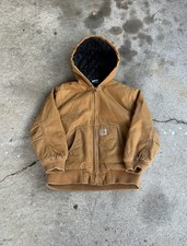 Vintage style tan carhartt workwear jacket kids size M