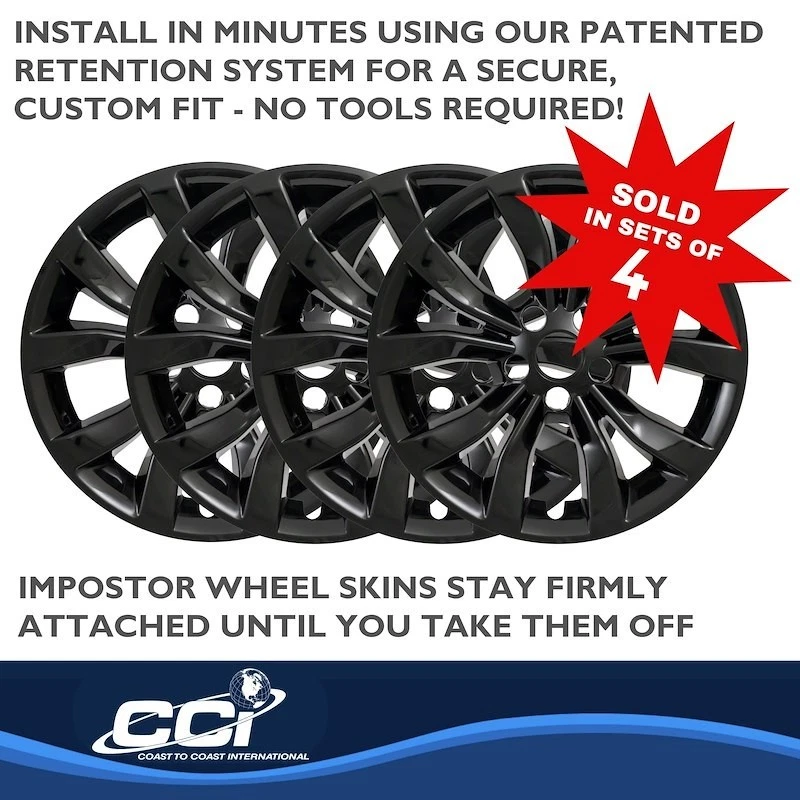 Nuevas cubiertas de revestimiento de rueda para Chrysler 300 2015-2023 17 pulgadas; 10 radios; negro Foto 2 de 3