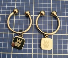 Weight Watchers Charm Key Chain Silver Color Set Of 2