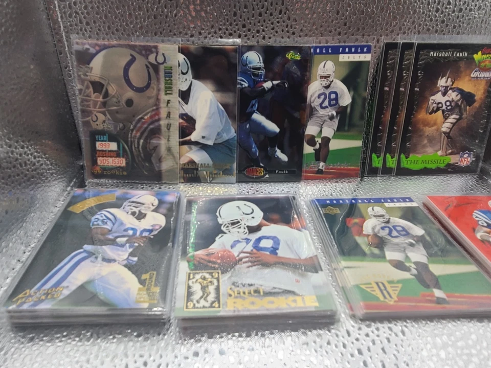 ALL Marshall Faulk Rookie 69 Card Lot Colts Jersey HOF - Read for Details - Image 3 of 4