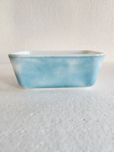 Vintage Pyrex 502-B Blue Refrigerator Dish Primary Set 1.5 pint Bad Color Unique