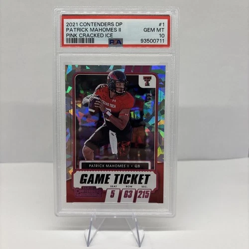 2021 PANINI CONTENDERS DP PATRICK MAHOMES PINK CRACKED ICE /23 PSA 10 POP 2