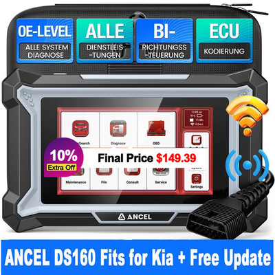 ANCEL DS160 OBD2 Scanner for Kia Hyundai Full System Bidirectional Scan Tool