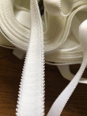 Almost Full Reel (47 metres) 12mm Elastic Bra Strap - White