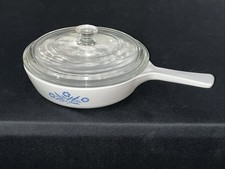 Vintage Corningware blue cornflower pan P 83B with Pyrex lid P 83C 6-3/4” Dia