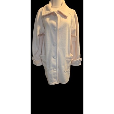 CXT Classics Women s Fleece Button Front Jacket Cream Ivory Size L