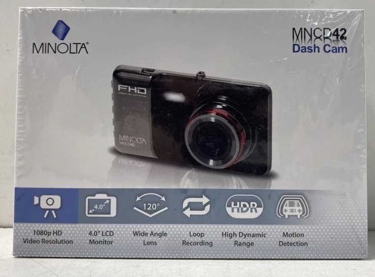 New Minolta 1080p 4K HD MNCD42 Full HD 4" LCD  Car /Truck Dash Camera MNCD42