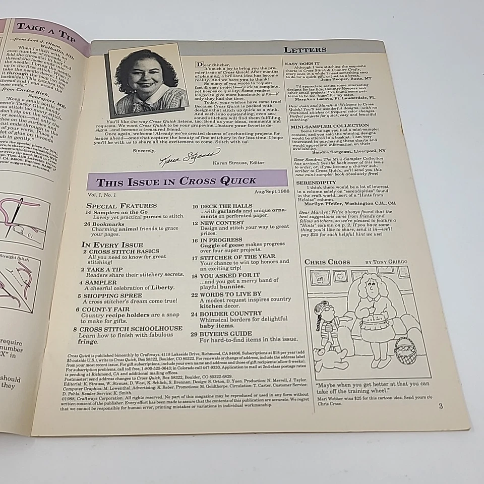 Cross Quick Magazine Premier Issue August September 1988 Stitch Patterns Sampler - Image 4 of 4