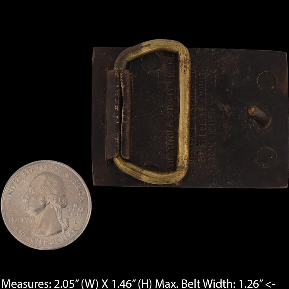 Sm Brass Slk Steven L Knight Big Horn Ram Mountain Goatq Vintage Belt Buckle - Image 4 of 4