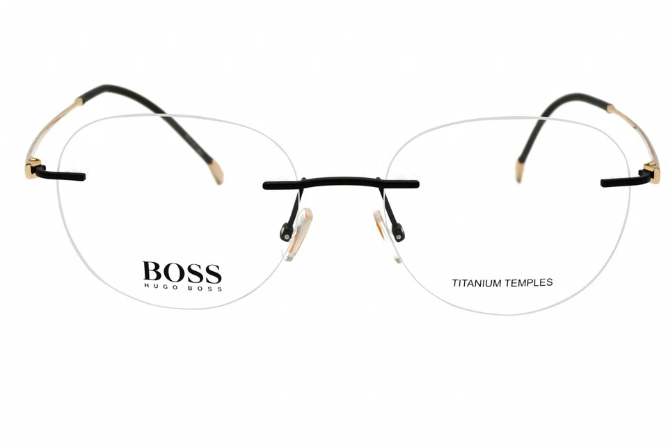 Мужские очки Hugo Boss матовые черные металлические без оправы Aviator BOSS 1266D с чехлом - Изображение 2 из 2