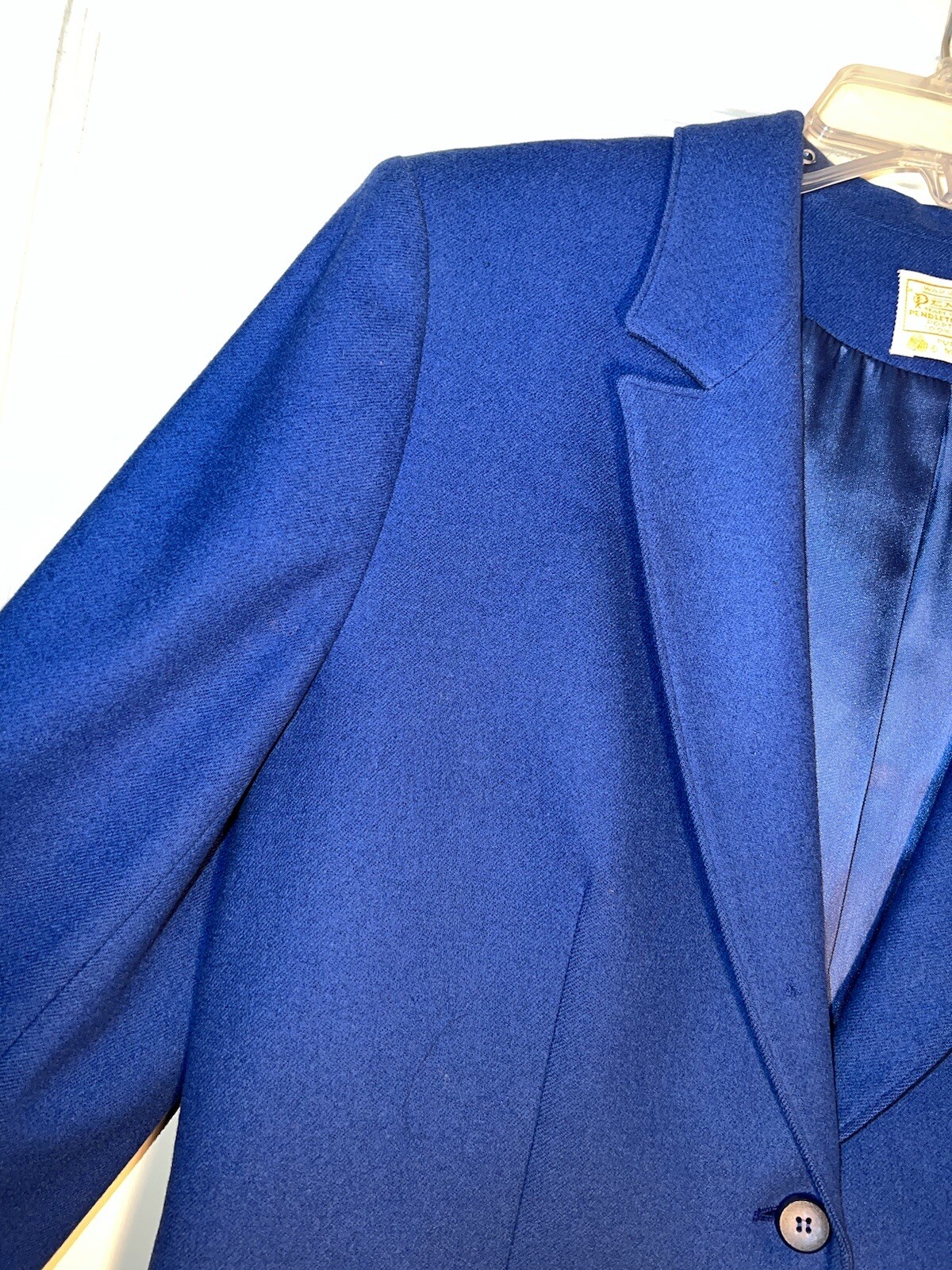 Vintage Pendleton Lined Wool 2-button Cobalt Blue… - image 4