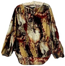 Simply Vera Wang Top S Silky Popover Hi Low Hem Shirt Blouse Women’s Size Small